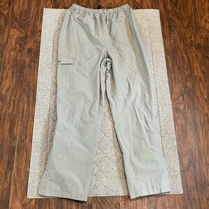 Stearns Rain Pants Mens Large Gray Dry Wear Solid Cargo Pockets Lined Drawstring